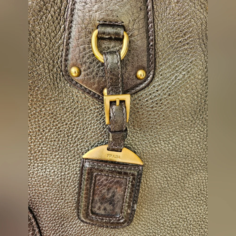 EUC Prada Metallic Gold leather Tote - Picture 6 of 17